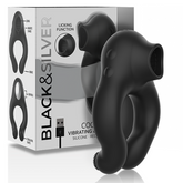 BLACK&SILVER - RECHARGEABLE SILICONE 3 MOTOR VIBRATOR RING BLACK